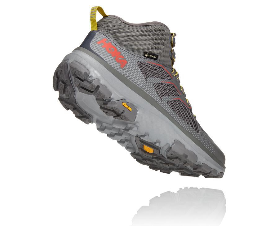 Hiking Boots Mens - Hoka One One Toa GORE-TEX - Grey - QEXUTNJ-17